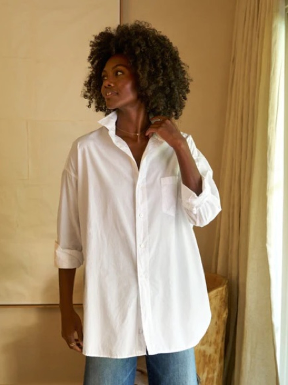 Anthropologie Cloth & Stone Button Up Cotton Shirt Sz Medium
